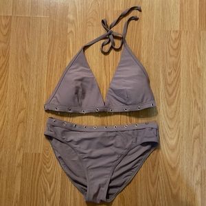 La Redoute light brown bikini with eyelets size medium